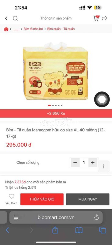 Tã quần Mamogom XL