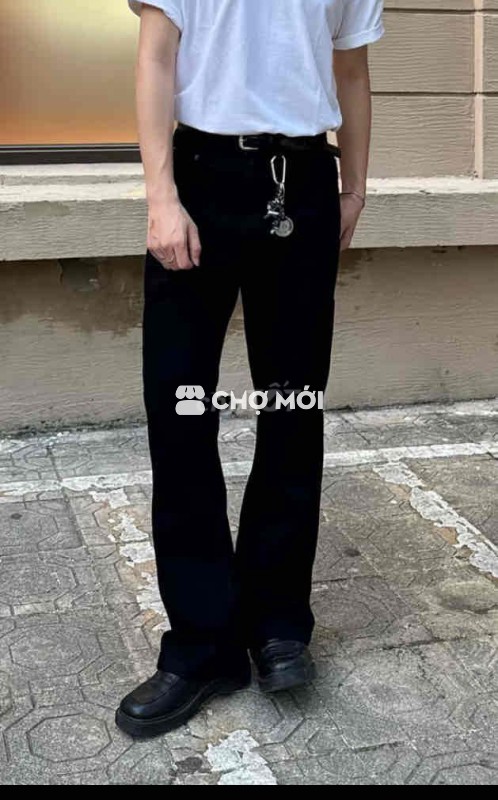 Quần jean loe nam size XL Đen