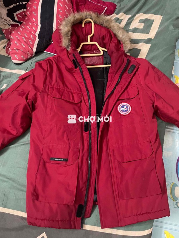 Áo khoác H2T nam vải đỏ có mũ