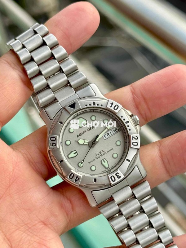 Đồng hồ Alba Aqua Gear Nam Thép Bạc