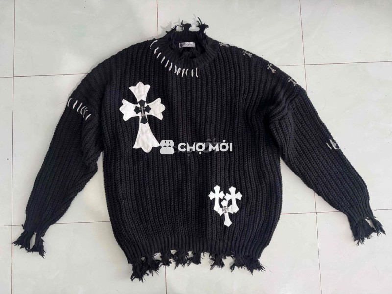 Áo len Chrome Heart Unisex Đen
