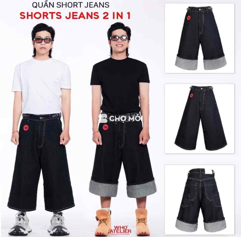 Quần short jeans nam Who Atelier Đen M