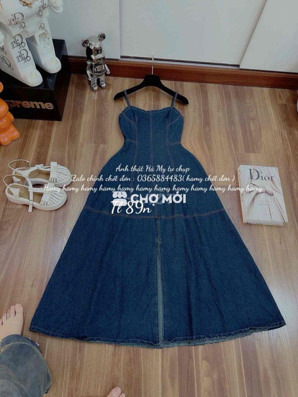 Đầm jean dài tôn dáng