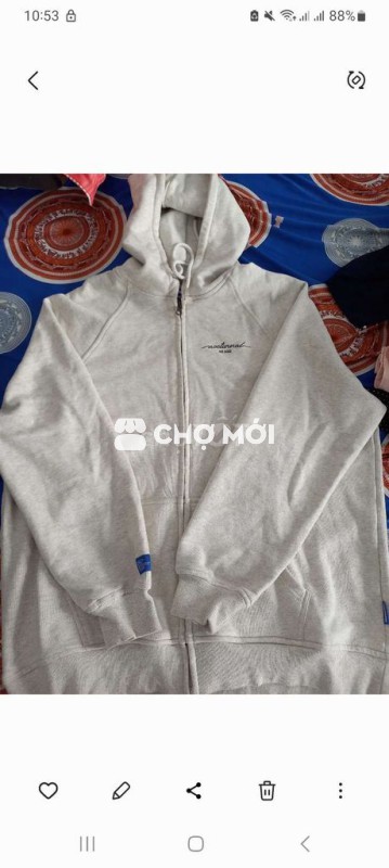 Áo khoác hoodie Nocturnal màu Melange Beige size L