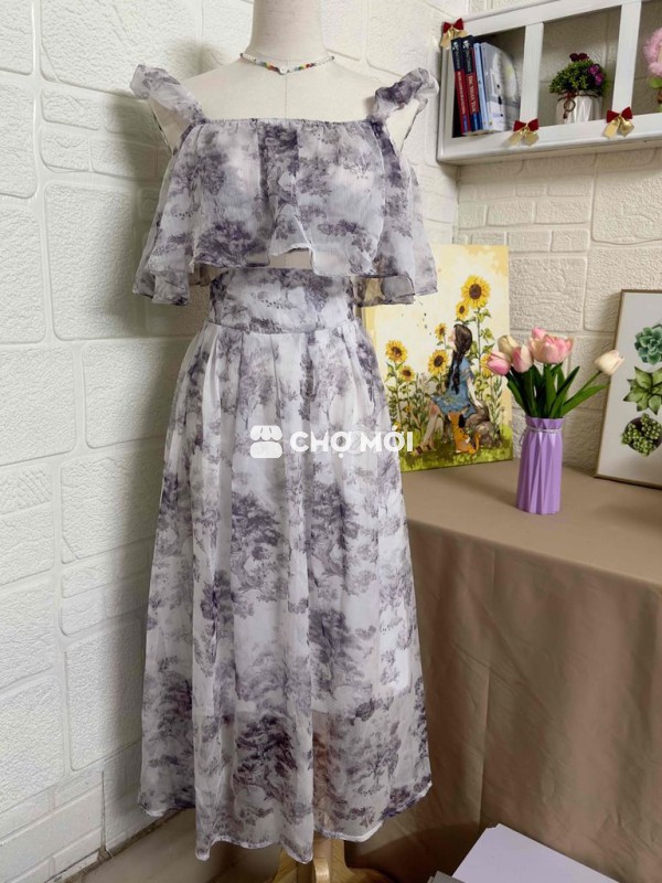 Set váy maxi Nữ 2 lớp Mới