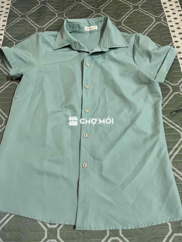 Áo sơ mi nữ GUMAC xanh lá size S,M vải mềm mại