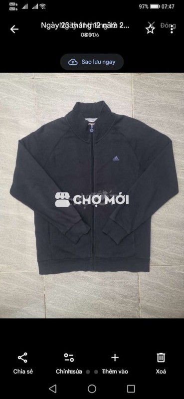 Áo khoác nỉ Adidas Clima Sport U.S Xanh form M