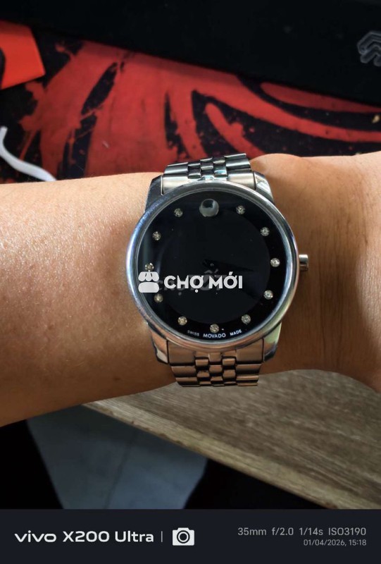 Đồng hồ Movado 0606878 Nam Thép Đen