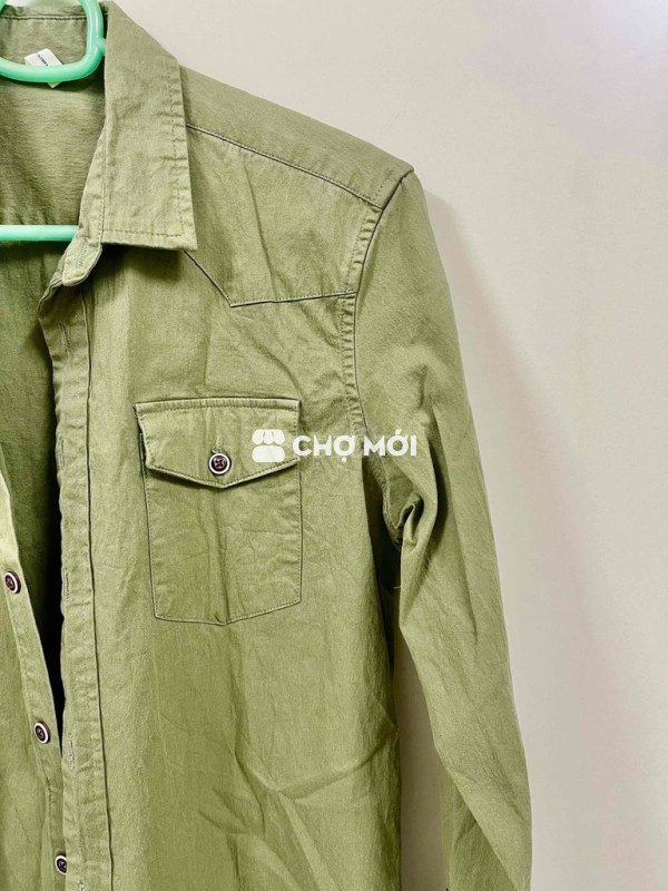 Áo sơ mi Nam Xanh lính cho a e 60-64