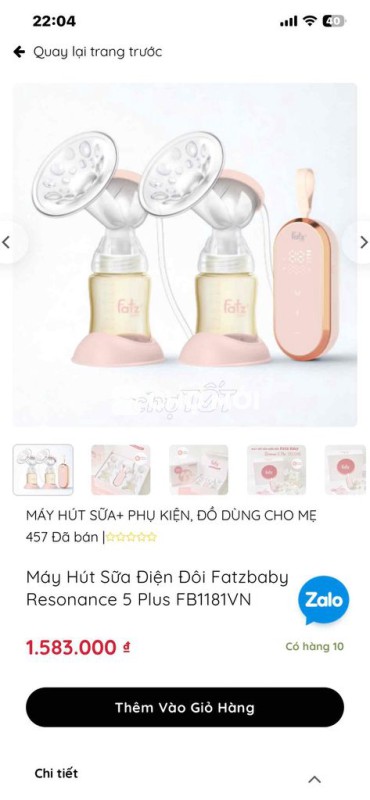 Thanh lý máy hút sữa Fatz baby Resonace 5Plus