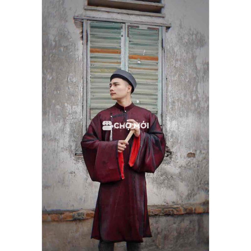 Áo dài Nam Đỏ đô size XL