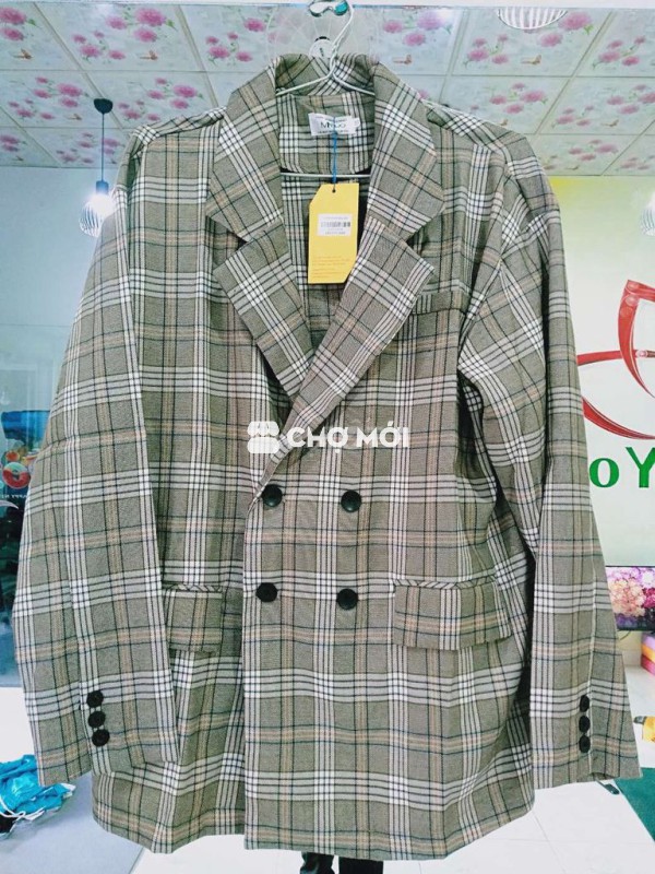Áo blazer 69 đến  78-  Mando Fashion Nâu kẻ XXL