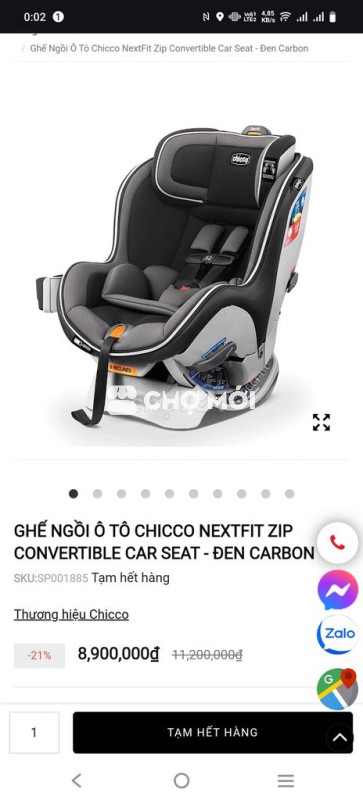 Ghế ngồi ô tô Chicco NextFit Zip