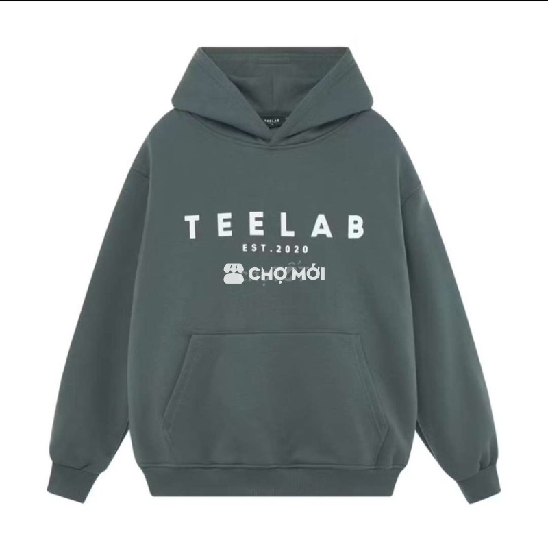 Áo hoodie TEELAB Unisex XL xanh rêu