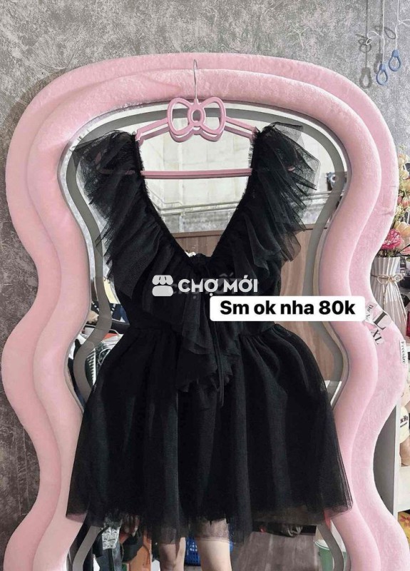 Đầm nữ vải lưới size S Đen