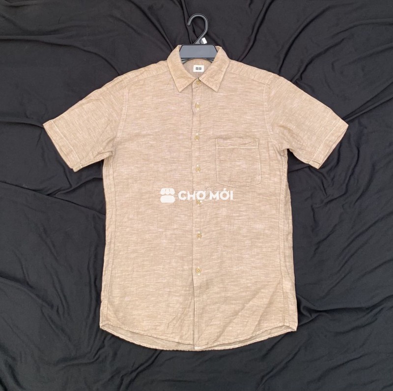 🔔Áo sơmi UNIQLO - sz M 60-65kg - màu trà FREE SHIP