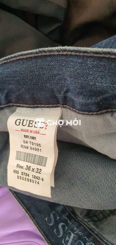 Quần jeans nam Guess size 36