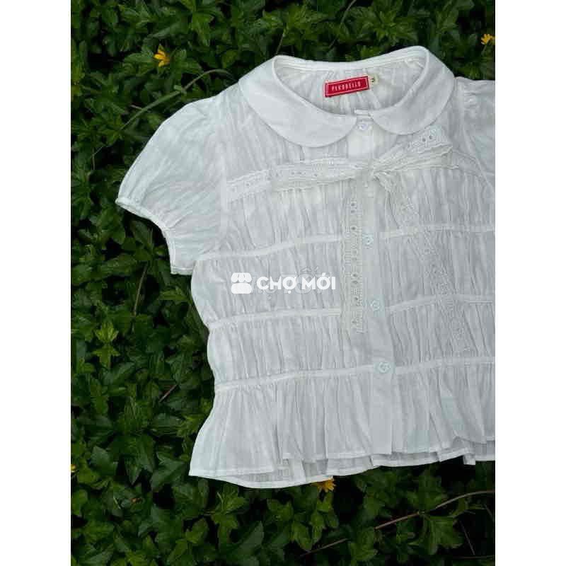 Áo sơ mi nữ Trắng cổ sen