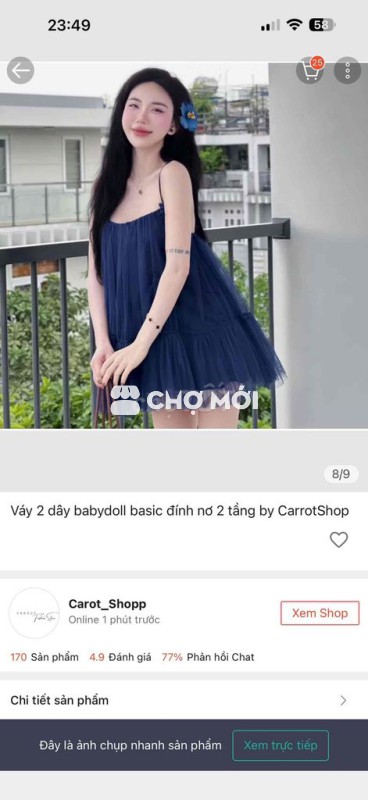 Váy babydoll nữ voan trẻ trung