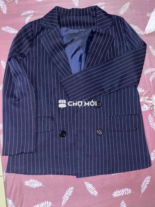 Áo Blazer sọc xanh nữ
