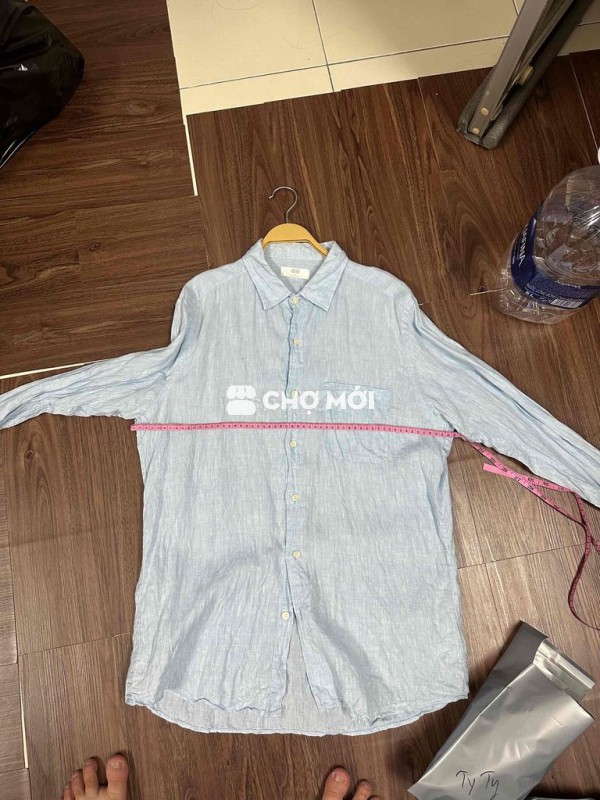 Áo sơ mi Uniqlo Nam Linen Xanh