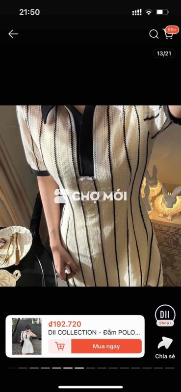 Đầm công sở nữ len đan size S Mới