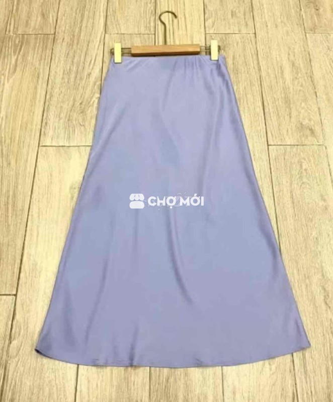 Chân váy nữ lụa tím nhạt