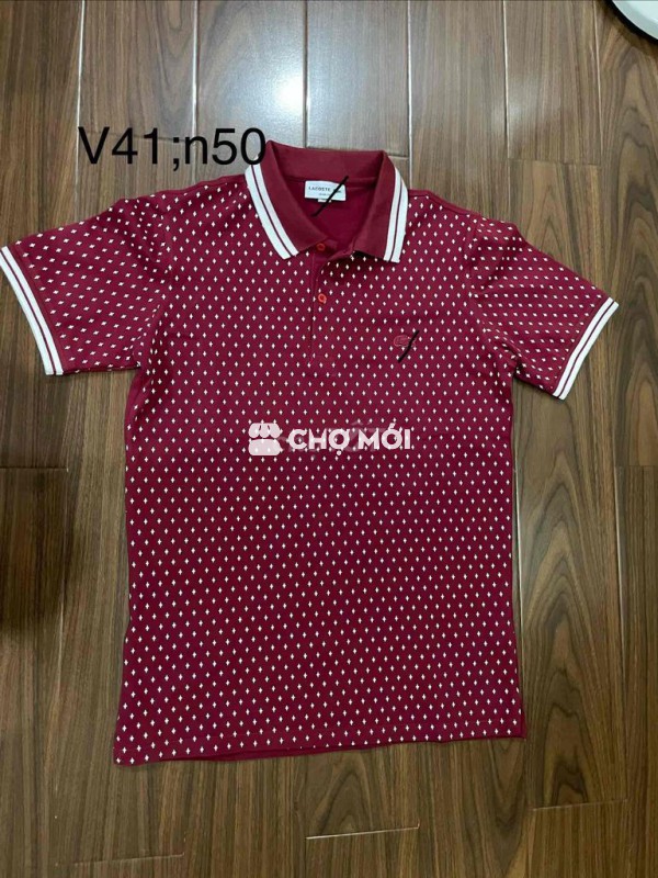 Áo polo Lacoste Nam Đỏ chấm bi size 4