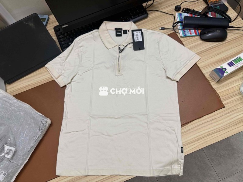Áo polo Boss Mercerised kem size S giá cực rẻ