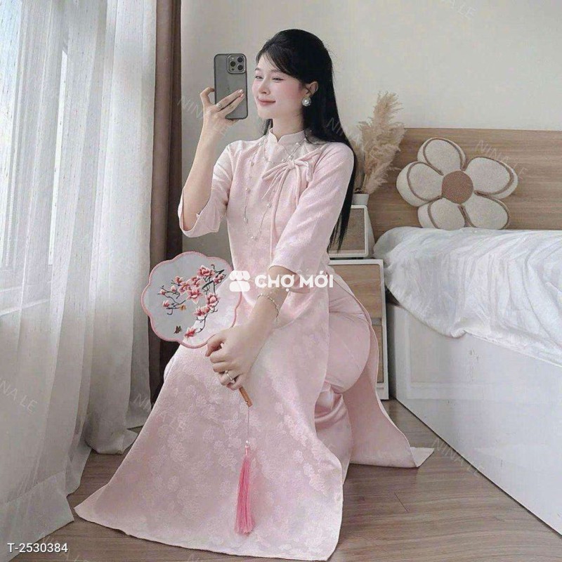 Áo dài Nữ Gấm Hoa Mai