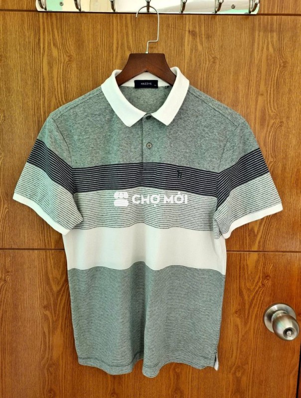 Áo polo cao cấp Hazzys phối kẻ (1.65-1.72m)
