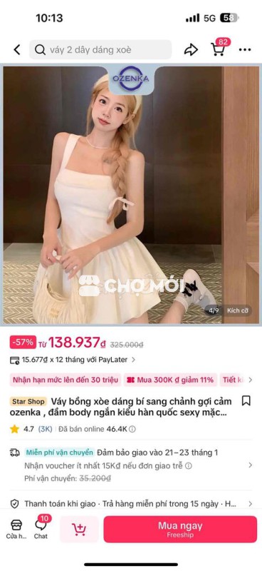 Đầm nữ Ozenka dáng xòe size M