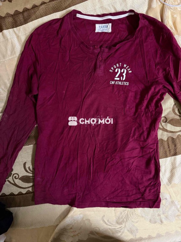 Áo dài tay Canifa Nam Đỏ đô