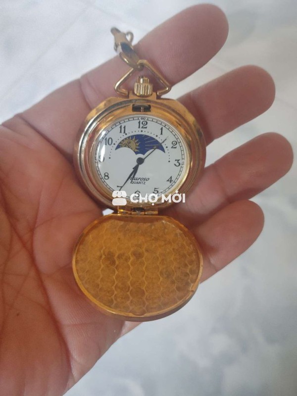 Đồng hồ bỏ túi pin mạ vàng máy Nhật