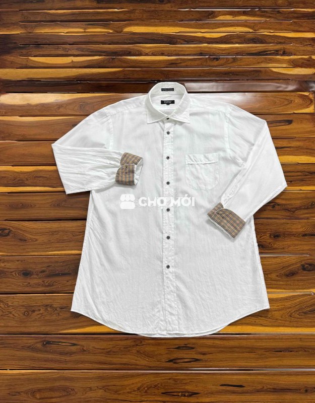 Áo sơ mi nam Burberry Trắng ckeck tay