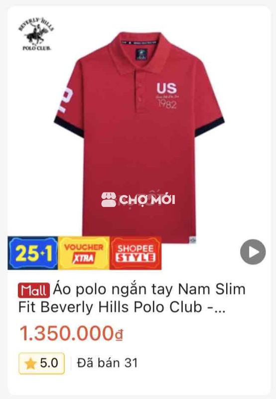 Áo polo nam Beverly Hills size L