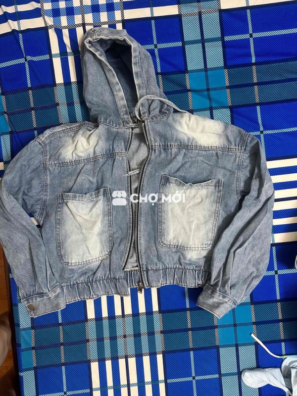 Áo khoác Jean Croptop nữ size M