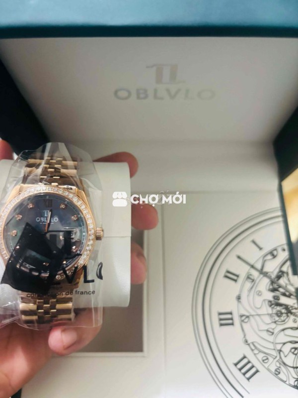 Đồng hồ đeo tay OBLVLO nam Vàng hồng Mới