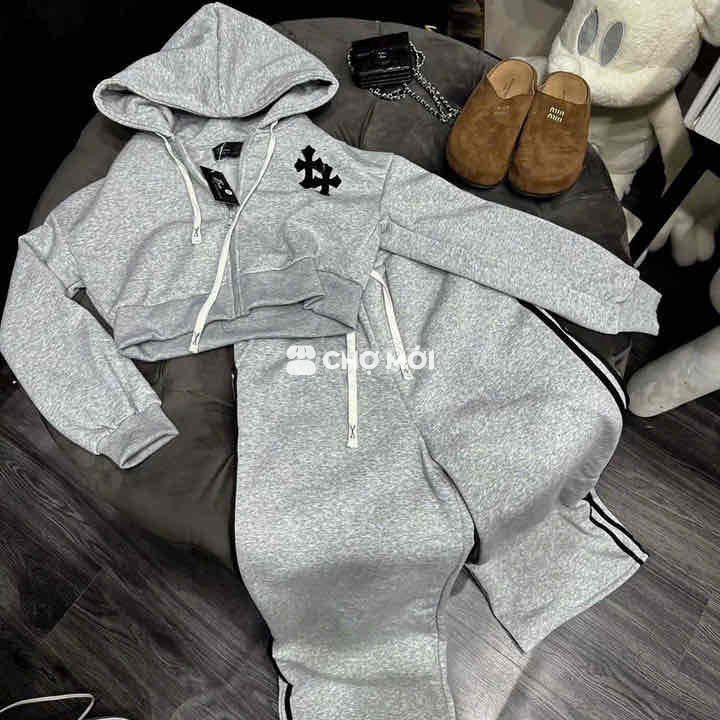 Đồ bộ thể thao nữ nỉ 2 da