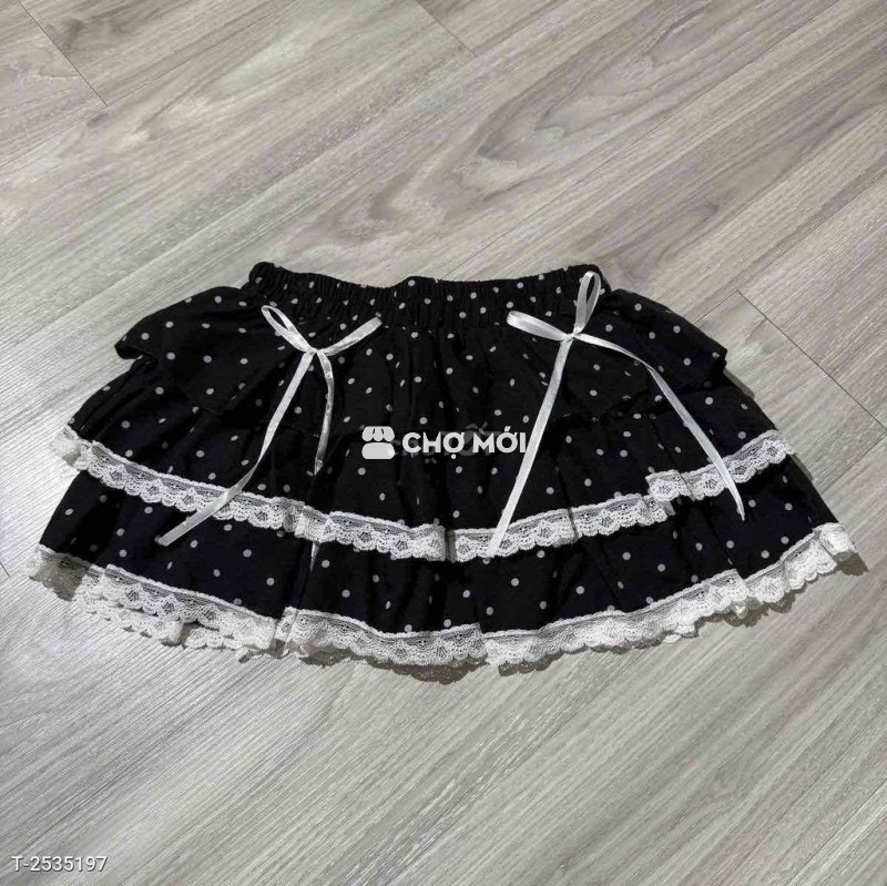 Chân váy nữ chấm bi tầng