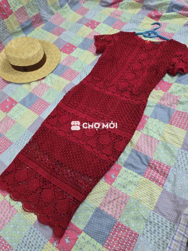 150k- sz S - Đầm dự tiệc nữ Ren Đỏ