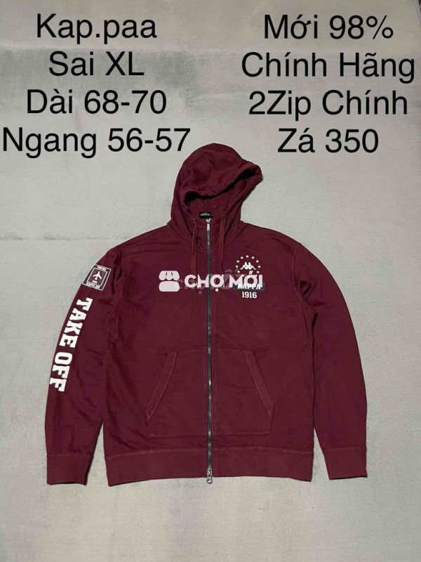 Áo khoác Kappa Nam XL Đỏ đô