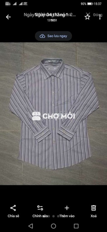 Áo sơmi Calvin Klein ClassicSlimU.S Sọc Tím form M