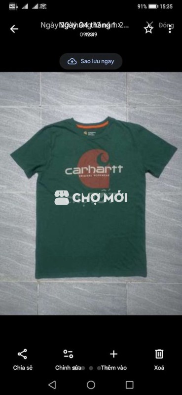 Áo thun Carhartt Work Classic BigLogo Xanh form M