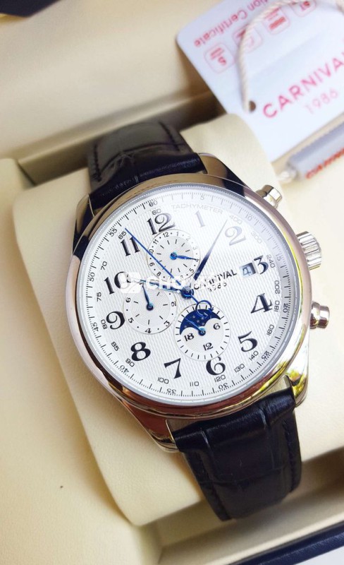 Đồng Hồ Cơ Carnival Cọc Số Ả Rập Lịch Trăng Sao