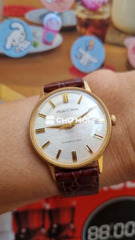 Đồng hồ Seiko Crown bọc vàng nam 35mm
