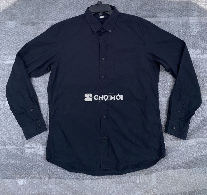 🔔Áo sơmi G.U -xanh đen - sz XL 68-73kg - FREE SHIP