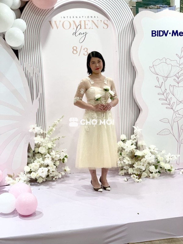 Váy tiệc nữ ren cườm size S, M, L