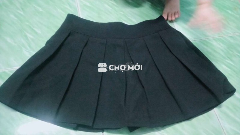 Chân váy xếp ly nữ Đen size M, L