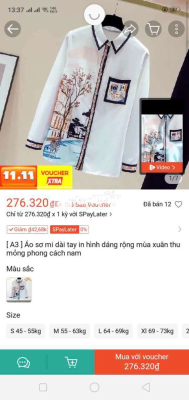 Áo sơ mi lụa vải mềm mại 55 đến 65 kg